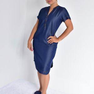 Vestido fresco color índigo, azul oscuro – Mujer