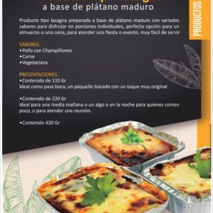 Lasagna a base de platano maduro en Delicias Luzma