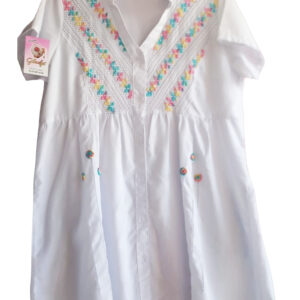 Blusa bordada larga blanca Bordados Gladys