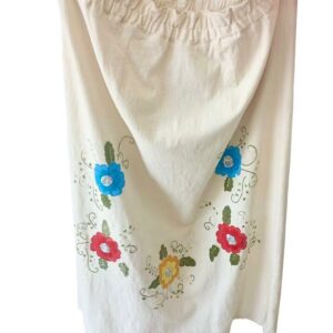 Falda Blanco flor colores rousess