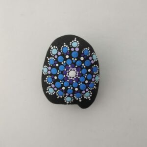 Piedra flor azul y morado