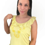 Blusa amarilla bordada en Hilos de Angel