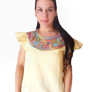 blusa amarilla bordado colores bordados gladys