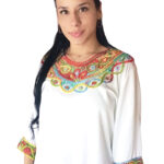 blusa blanca manga larga bordada bordados gladys