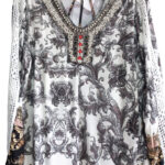 blusa bordada y estampada 160-O14
