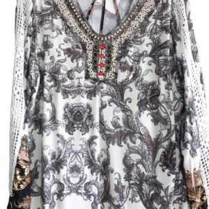 blusa bordada y estampada 160-O14
