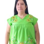 Blusa bordada verde Rousess