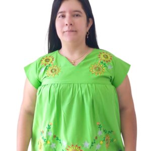 Blusa bordada verde Rousess