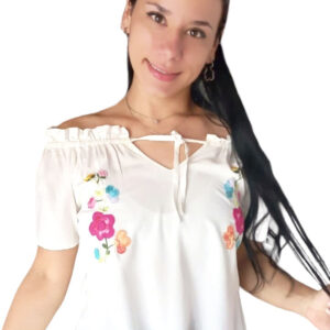 blusa bordado flor bordados gladys