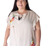 blusa cafe bordado girasol bordados gladys