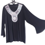 blusa negra bordada blanca bordados gladys