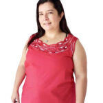 Blusa roja bordada parte superior 130 -O28
