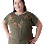Blusa verde bordada parte superior 90-O21