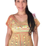 blusa bordada amarillo naranja y verde - Bordados Gladys