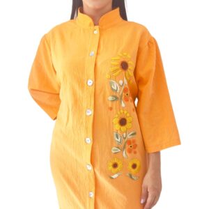 bluson largo mandarina bordado girasol rousess