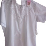 camisa blanca con bordado blanco- Bordados Gladys