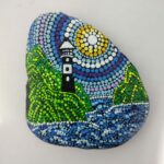 piedra decorada para-regalar costa con faro
