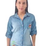 vestido jean bordado rouses