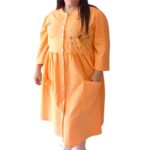 Vestido mandarina bordado bolsillo rousess