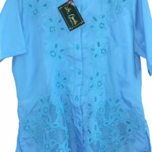 Blusa azul bordada Bordados La Gorda artesana 130 LG (23)