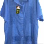 Blusa azul oscuro bordados centro Bordados La Gorda artesana 130 LG(17)