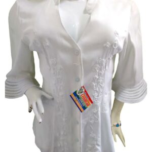 Blusa blanca bordada con manga campana 170 CB(36)