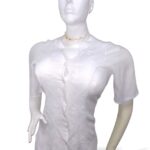 Blusa blanca bordada elegante con bordados manga media 160 CB(38)