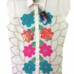 Blusa blanca diseño bordado floreado Bordados La Gorda artesana 130 LG (7)