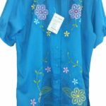 Blusa bordada azul con diseño florales Bordados La Gorda artesana 130 LG (16)