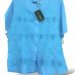 Blusa bordada diseño bordado en centro tono azul Bordados La Gorda artesana 130 LG (24)