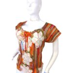 Blusa bordada tejido patecabra diseño floreado 255 CB(20)