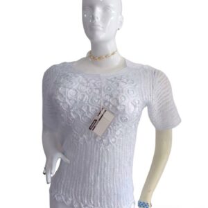 Blusa en tejido patecabra blanca 240 CB(13)