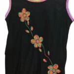 Blusa negra con bordado en centro y bordes Bordados La Gorda artesana 130 LG (22)