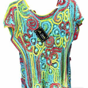 Blusa bordado patecabras multicolor Bordados La Gorda artesana 210 LG (76)