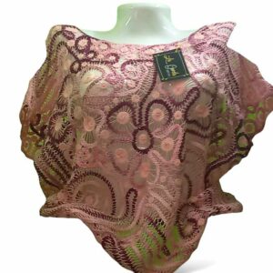 Blusa tejida a mano diseño en flores tono rosa Bordados La Gorda artesanal 210 LF (40)