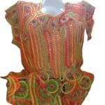 Blusa tejida a mano tonos naranja Bordados La Gorda artesanal 210 LF (37)