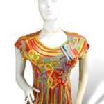 Blusa tejido pate cabra multicolor diseños floreados 250 CB(22)