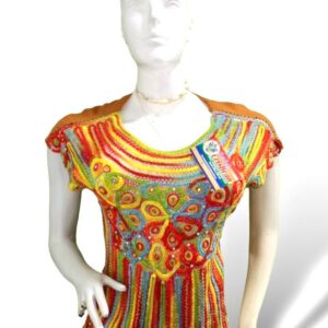Blusa tejido pate cabra multicolor diseños floreados 250 CB(22)