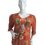 Blusa tejido patecabra naranja media manga 250 CB(7)