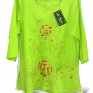 Blusa verde bordado en centro, manga media Bordados La Gorda artesana 130 LG (34)