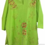 Blusa verde manga media bordada centro Bordados La Gorda artesanal 130 LF (21)