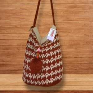 Bolso de mano tejido de cuerda de algodón F(35)- Artesanías Jumalu