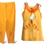 Conjunto bordado naranja Bordados La Gorda artesanal 190 LF (53)