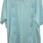 Guayabera azul Bordados La Gorda artesanal 160 LF (68)