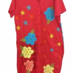 Kimono rojo detalles floreados Bordados La Gorda artesana 180 LG (48)