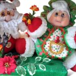 Muñecos de trapo Mamá noel y papá noel 110 ME(40)- Muñequería Elena