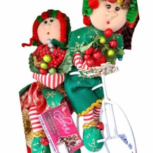 Muñecos de trapo navideños en cicla -Muñequería Elena