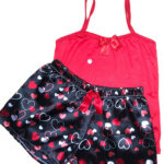 Pijama short satín estampadoDE(15)
