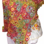 Ruana tejido a mano pate cabra multicolor Bordados La Gorda artesanal 260 LF (50)
