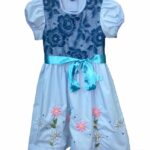 Vestido azul bordado de niña Bordados La Gorda artesana 80 LG
